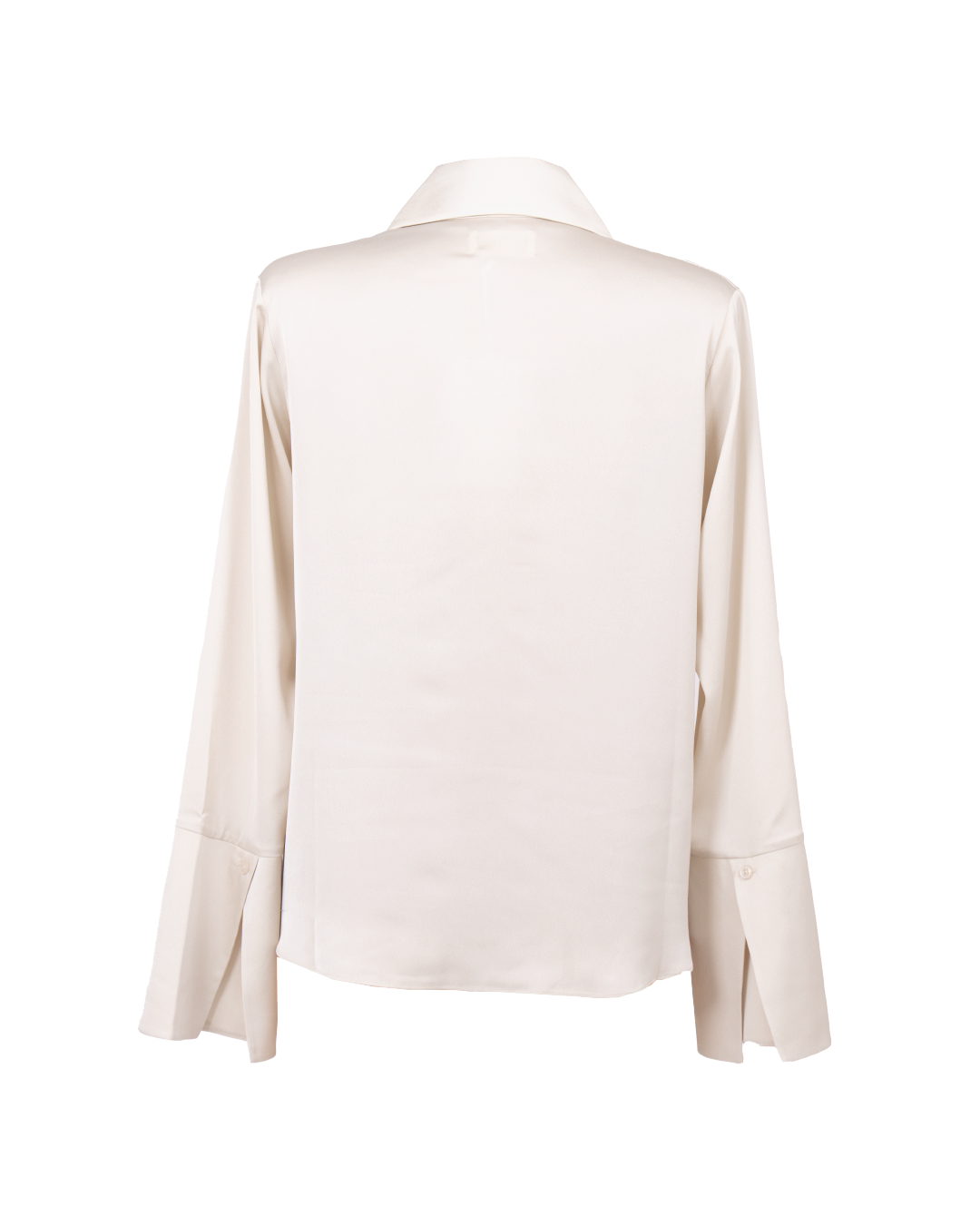 BOLDNSUBTLE beige satin shirt – featuring a relaxed, oversized fit with wide cuffs and modern tailoring for effortless styling.