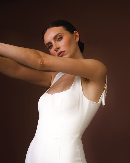 Fitted Jumpsuit White - boldnsubtle