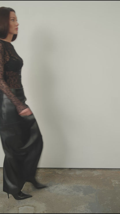 Vegan Leather Maxi Skirt